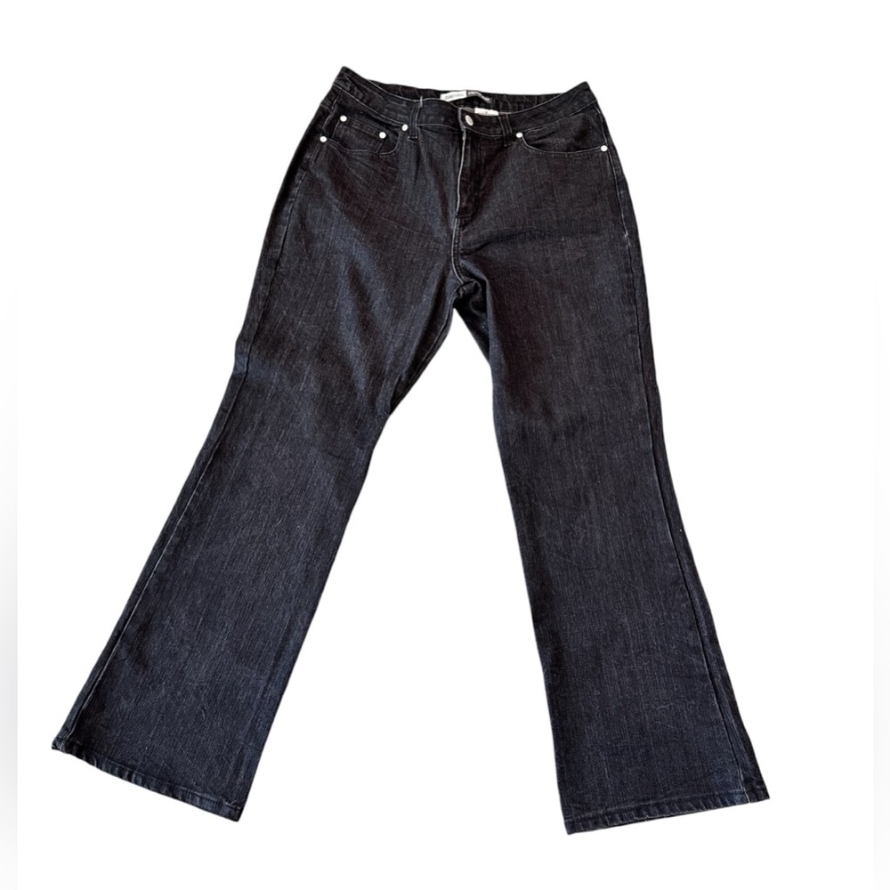 St John’s Bay Stretch boot cut denim jeans black size 14